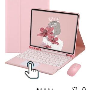Pink iPad Case with Keyboard and Mouse